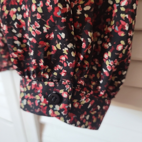 AQUA V-Neck Long Sleeve Shirt Blouse, Size S - Picture 5 of 11